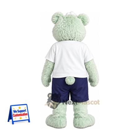 Bear Mascot Costume - White, White Shirt for Parades Bear Mascot Costume - White, White Shirt for Parades