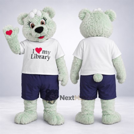 Bear Mascot Costume - White, White Shirt for Parades Bear Mascot Costume - White, White Shirt for Parades