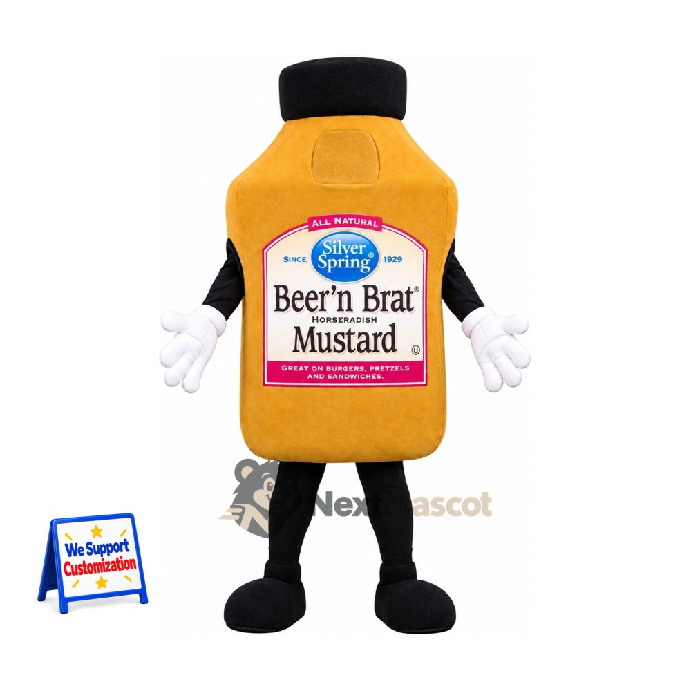 Mustard Jar Mascot Costume Mustard Jar Mascot Costume