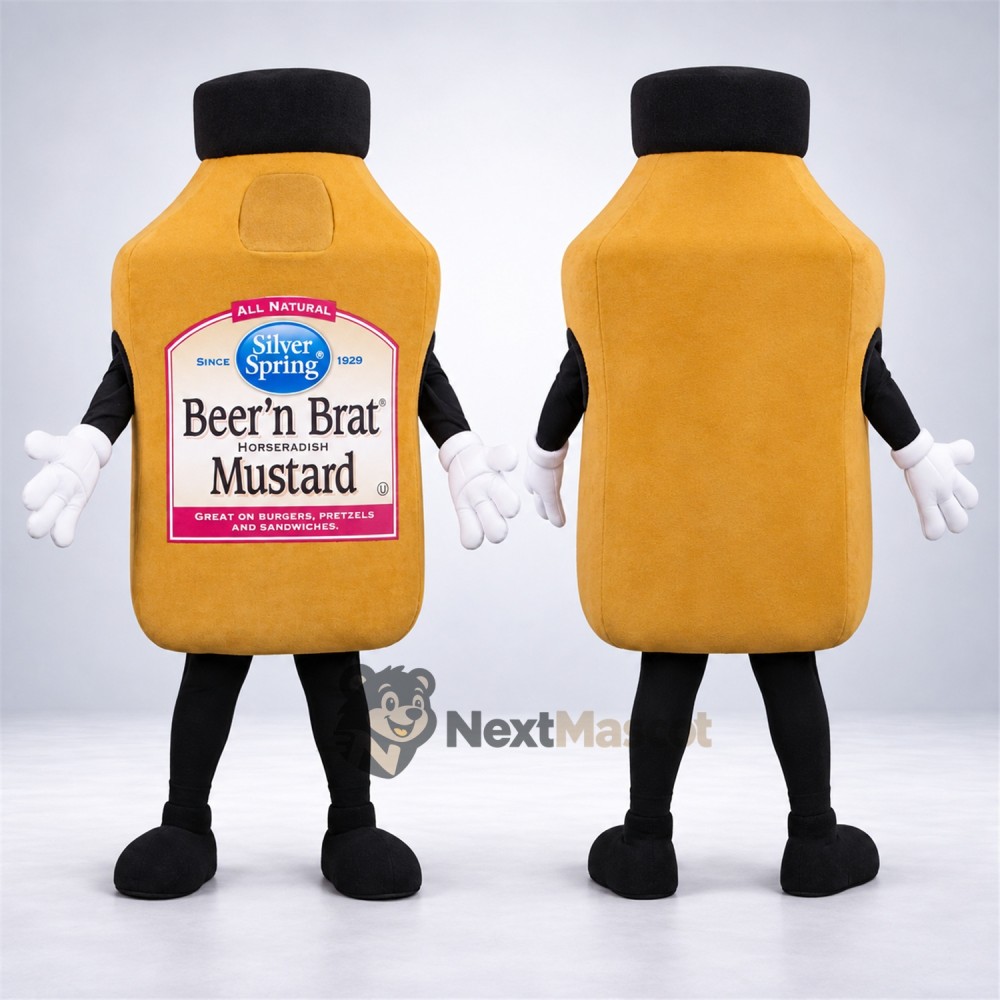 Mustard Jar Mascot Costume Mustard Jar Mascot Costume