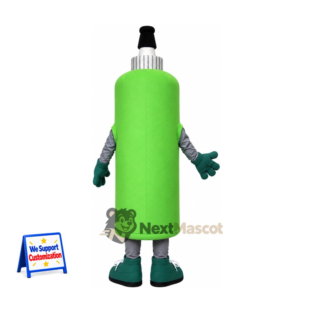 Tire Sealant Bottle Mascot Costume - Green Tire Sealant Bottle Mascot Costume - Green