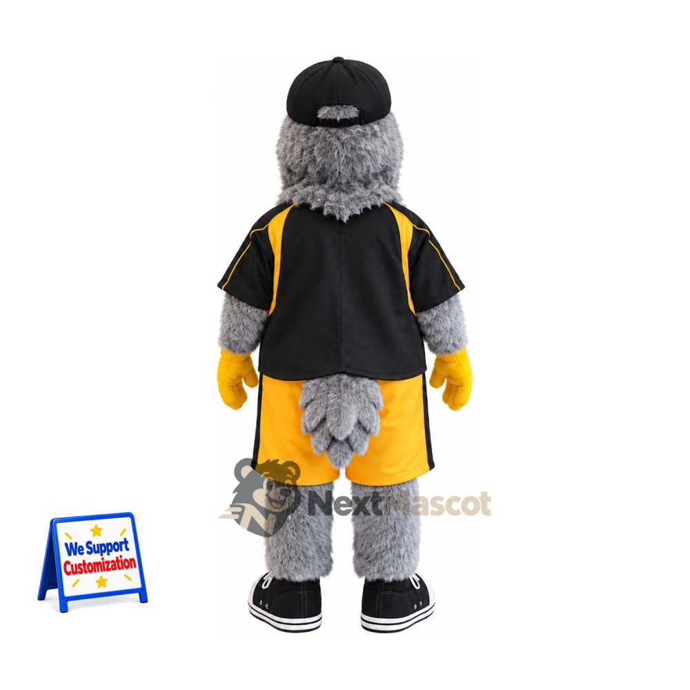 Hawk Mascot Costume - Gray, Black Shirt Hawk Mascot Costume - Gray, Black Shirt