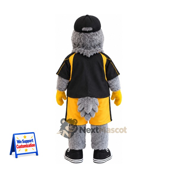 Hawk Mascot Costume - Gray, Black Shirt Hawk Mascot Costume - Gray, Black Shirt