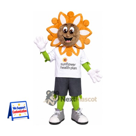 Sunflower Mascot Costume - White Shirt