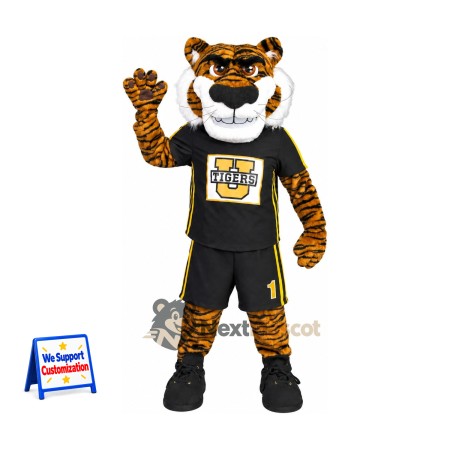 Tiger Mascot Costume - Black Uniform for Birthday Parties Tiger Mascot Costume - Black Uniform for Birthday Parties