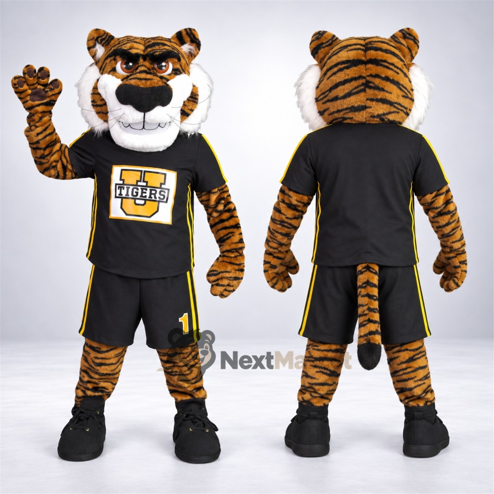 Tiger Mascot Costume - Black Uniform for Birthday Parties Tiger Mascot Costume - Black Uniform for Birthday Parties