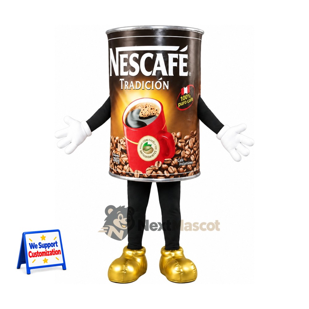 Coffee Can Mascot Costume Coffee Can Mascot Costume