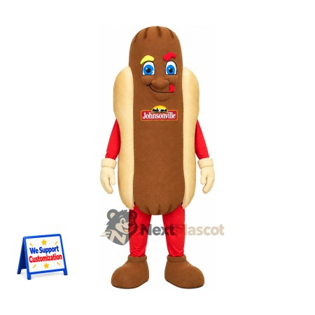 Hot Dog Mascot Costume - Red Sleeves and Brown Shoes Hot Dog Mascot Costume - Red Sleeves and Brown Shoes