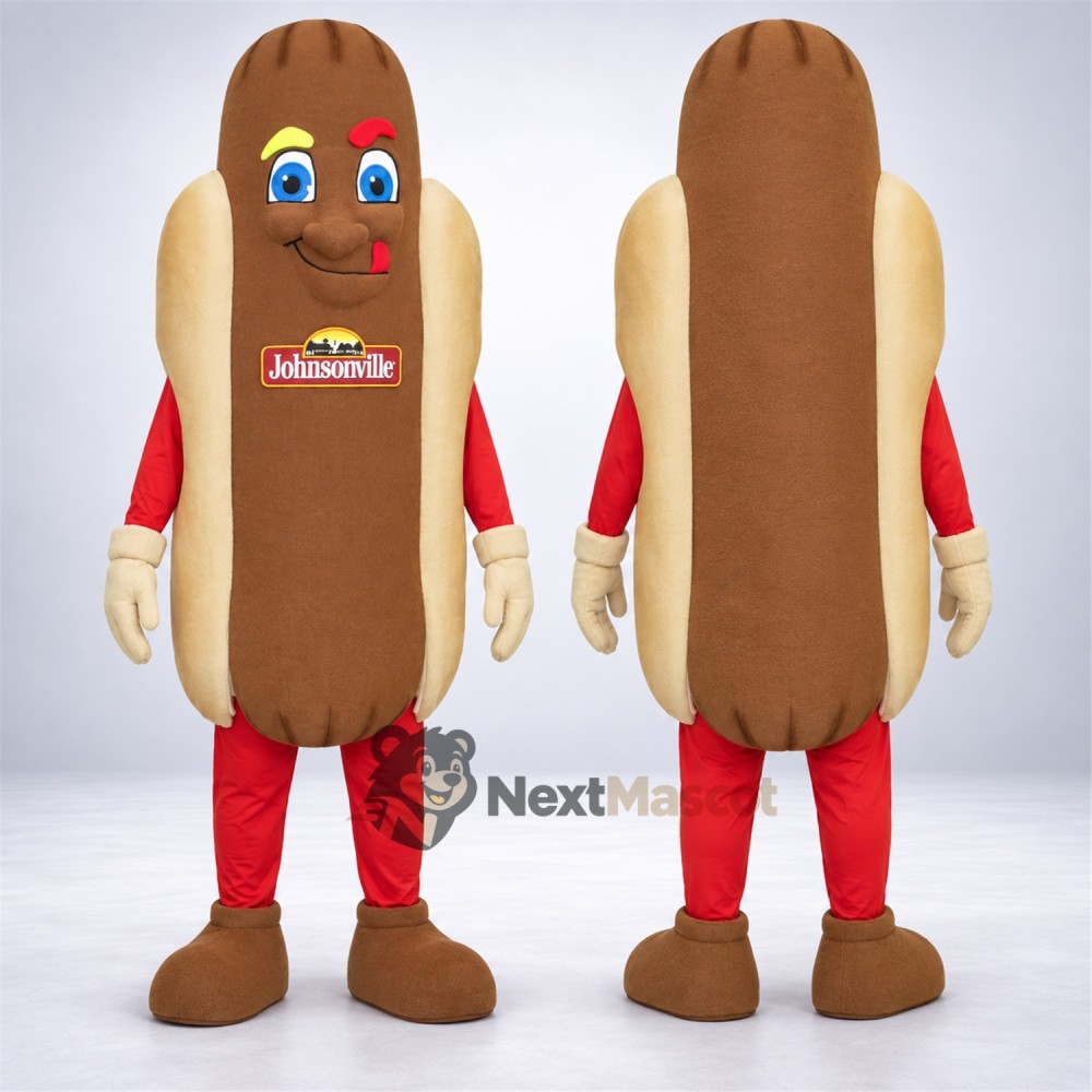 Hot Dog Mascot Costume - Red Sleeves and Brown Shoes Hot Dog Mascot Costume - Red Sleeves and Brown Shoes