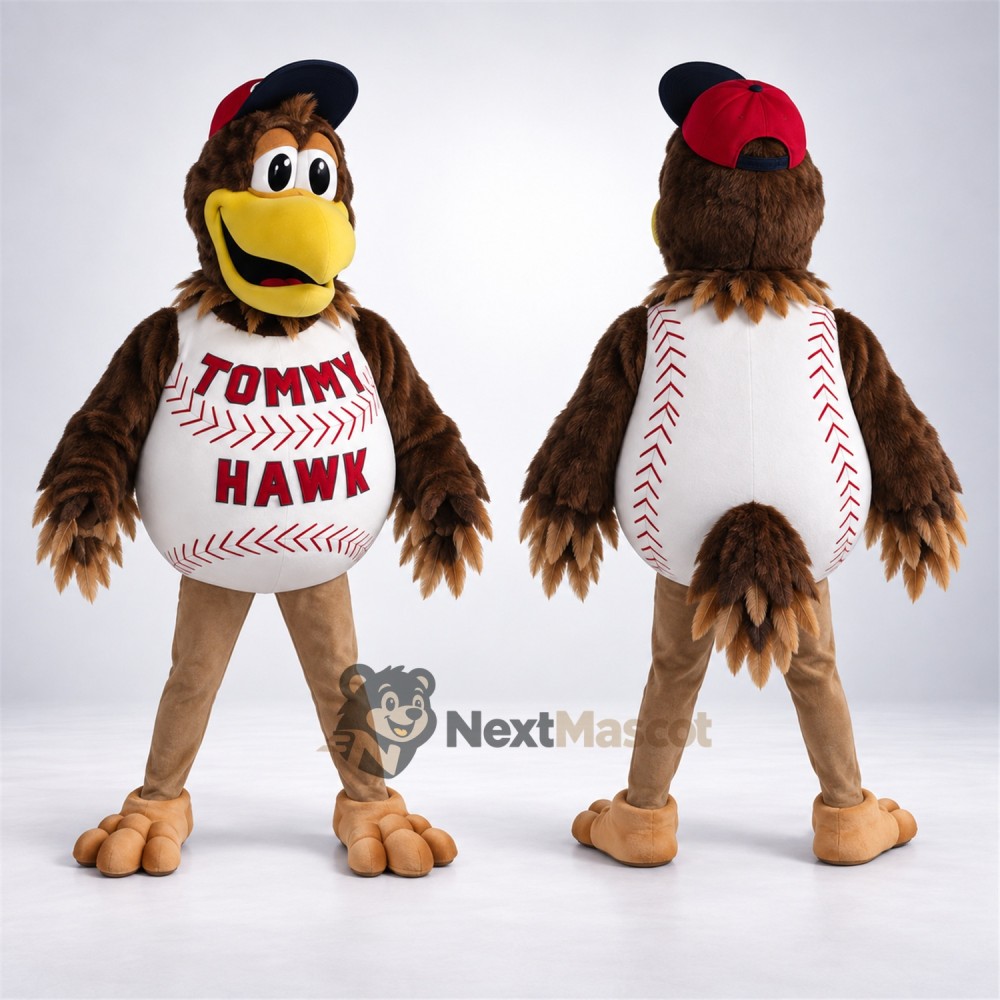 Hawk Mascot Costume - Brown, White Shirt for Parades Hawk Mascot Costume - Brown, White Shirt for Parades