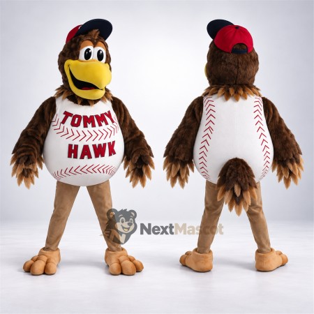 Hawk Mascot Costume - Brown, White Shirt for Parades Hawk Mascot Costume - Brown, White Shirt for Parades