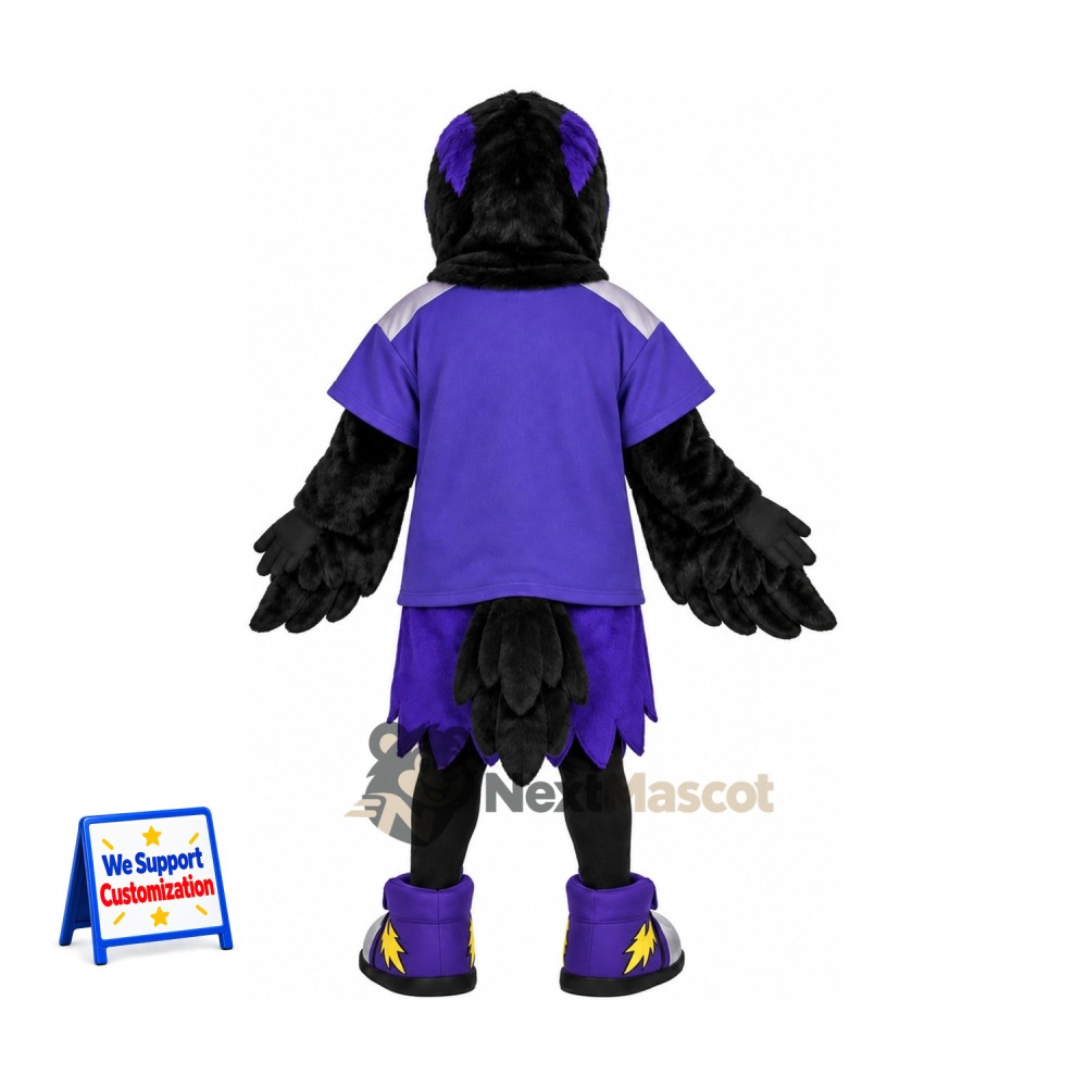 Raven Mascot Costume - Black, Purple Uniform Raven Mascot Costume - Black, Purple Uniform