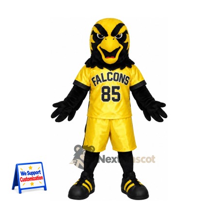 Falcon Mascot Costume - Black and Yellow Falcon Mascot Costume - Black and Yellow