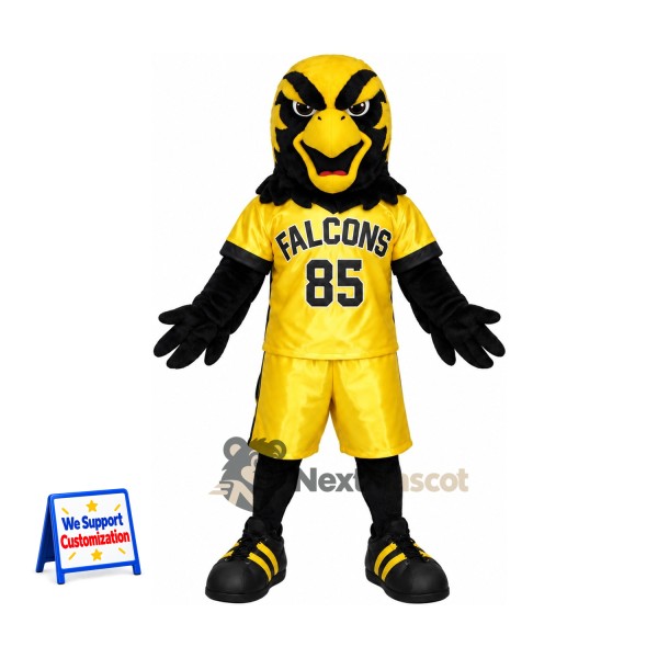Falcon Mascot Costume - Black and Yellow