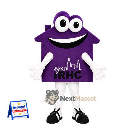 House Mascot Costume - Purple House Mascot Costume - Purple