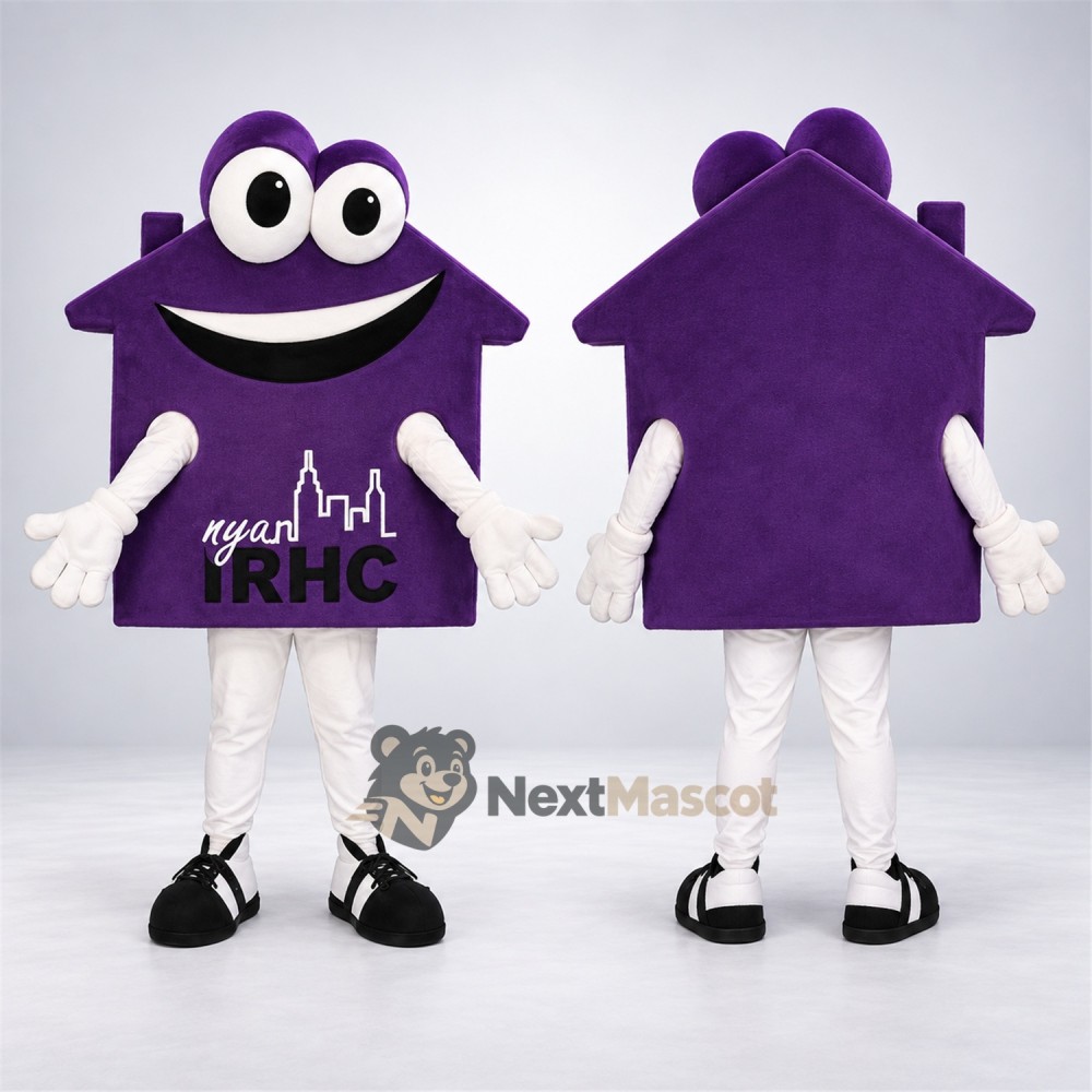 House Mascot Costume - Purple House Mascot Costume - Purple