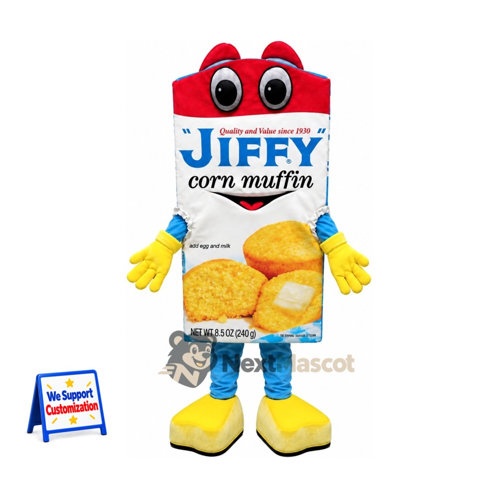 Corn Muffin Mix Box Mascot Costume Corn Muffin Mix Box Mascot Costume