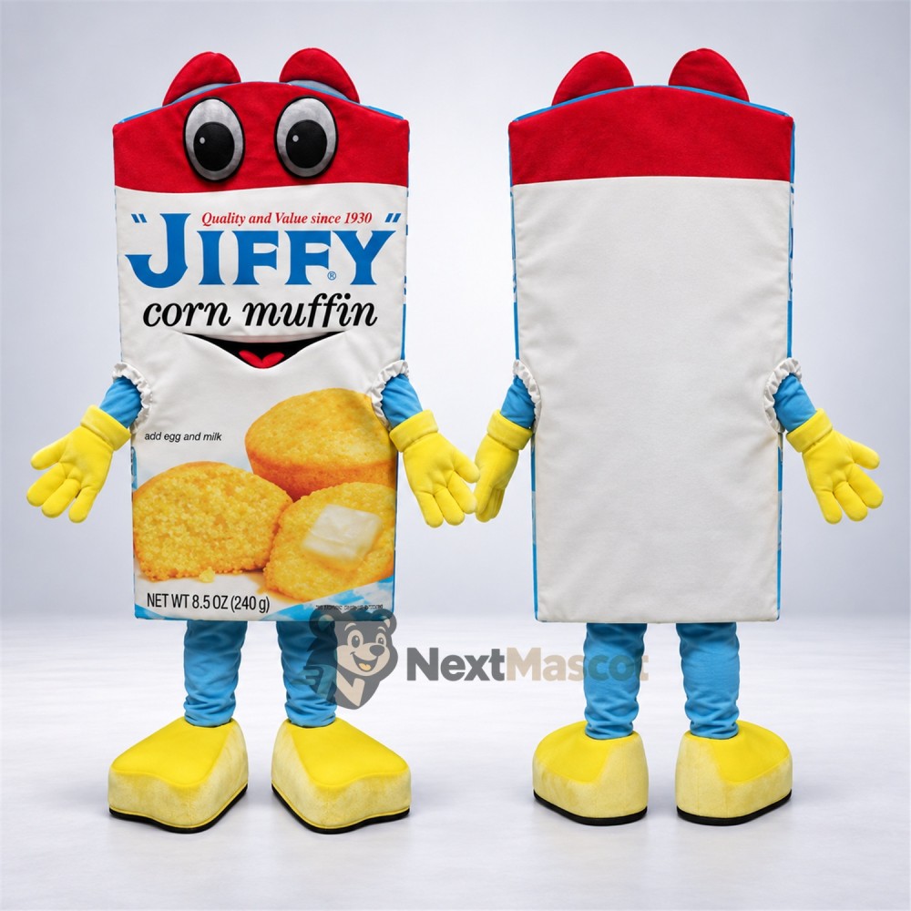 Corn Muffin Mix Box Mascot Costume Corn Muffin Mix Box Mascot Costume