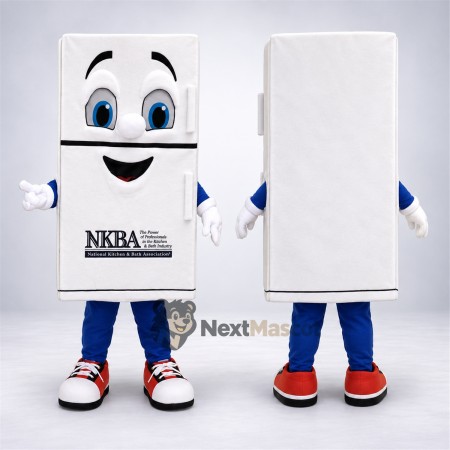 Refrigerator Mascot Costume - White Refrigerator Mascot Costume - White