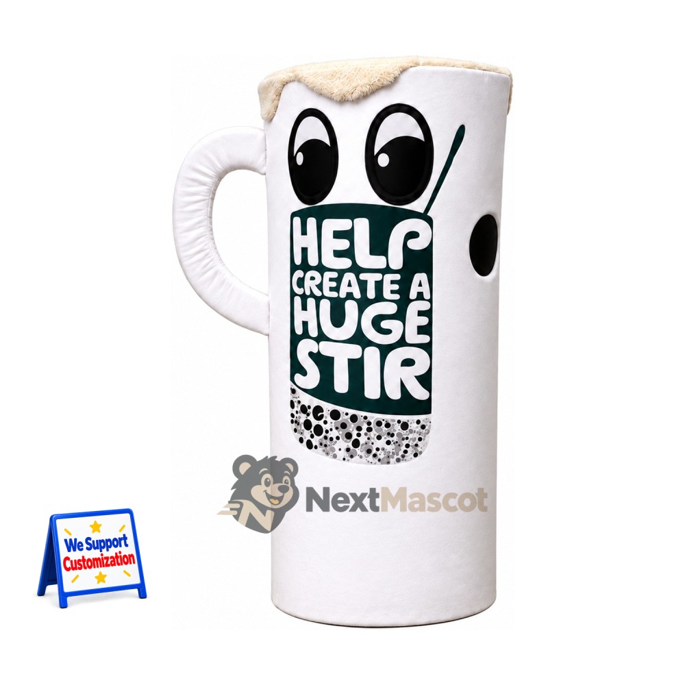 Mug Mascot Costume - White Mug Mascot Costume - White