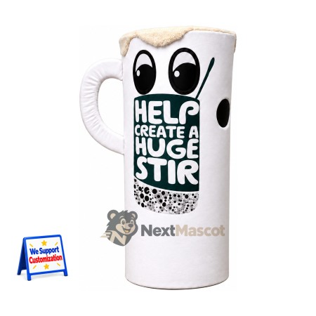 Mug Mascot Costume - White Mug Mascot Costume - White