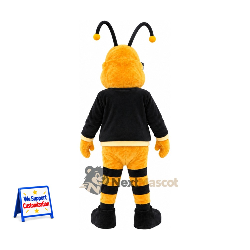 Bee Mascot Costume - Glasses and Black Shirt Bee Mascot Costume - Glasses and Black Shirt