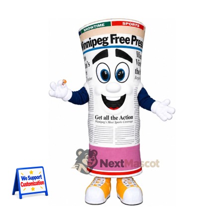 Rolled Newspaper Mascot Costume Rolled Newspaper Mascot Costume