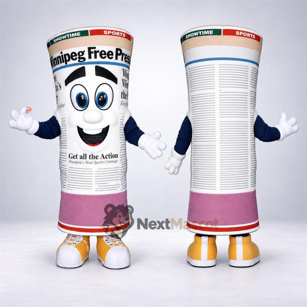 Rolled Newspaper Mascot Costume Rolled Newspaper Mascot Costume
