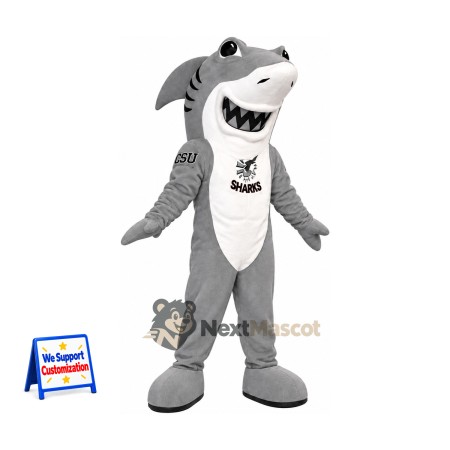 Shark Mascot Costume - Gray, White Belly Shark Mascot Costume - Gray, White Belly