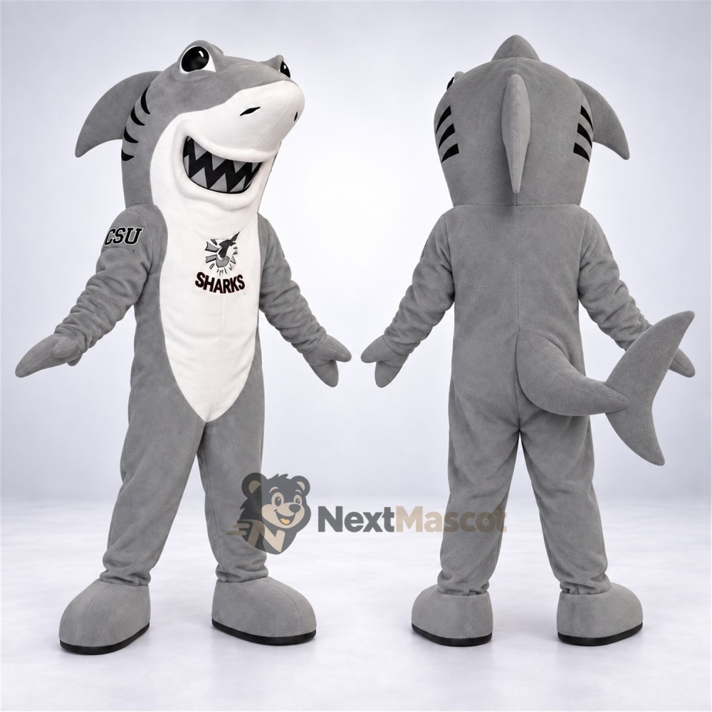 Shark Mascot Costume - Gray, White Belly Shark Mascot Costume - Gray, White Belly