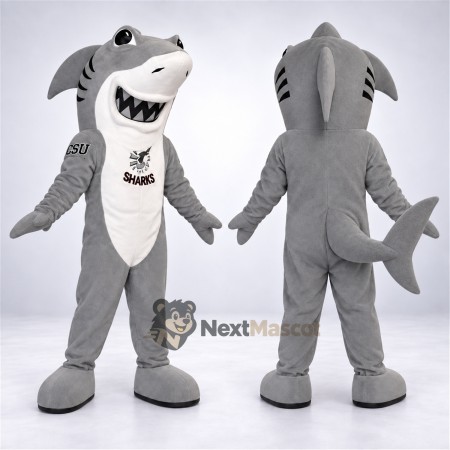 Shark Mascot Costume - Gray, White Belly Shark Mascot Costume - Gray, White Belly