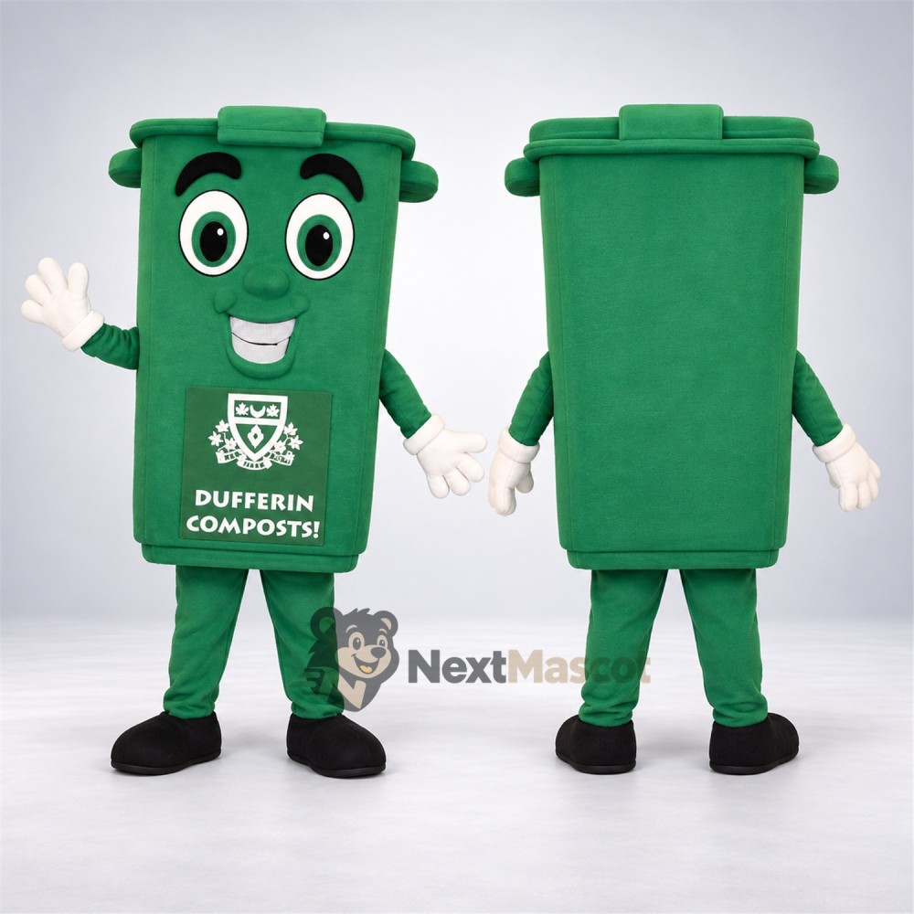 Compost Bin Mascot Costume - Green Compost Bin Mascot Costume - Green
