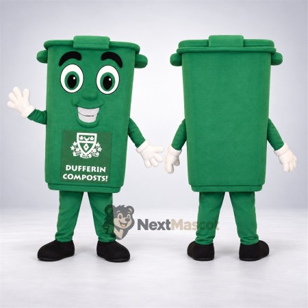Compost Bin Mascot Costume - Green Compost Bin Mascot Costume - Green