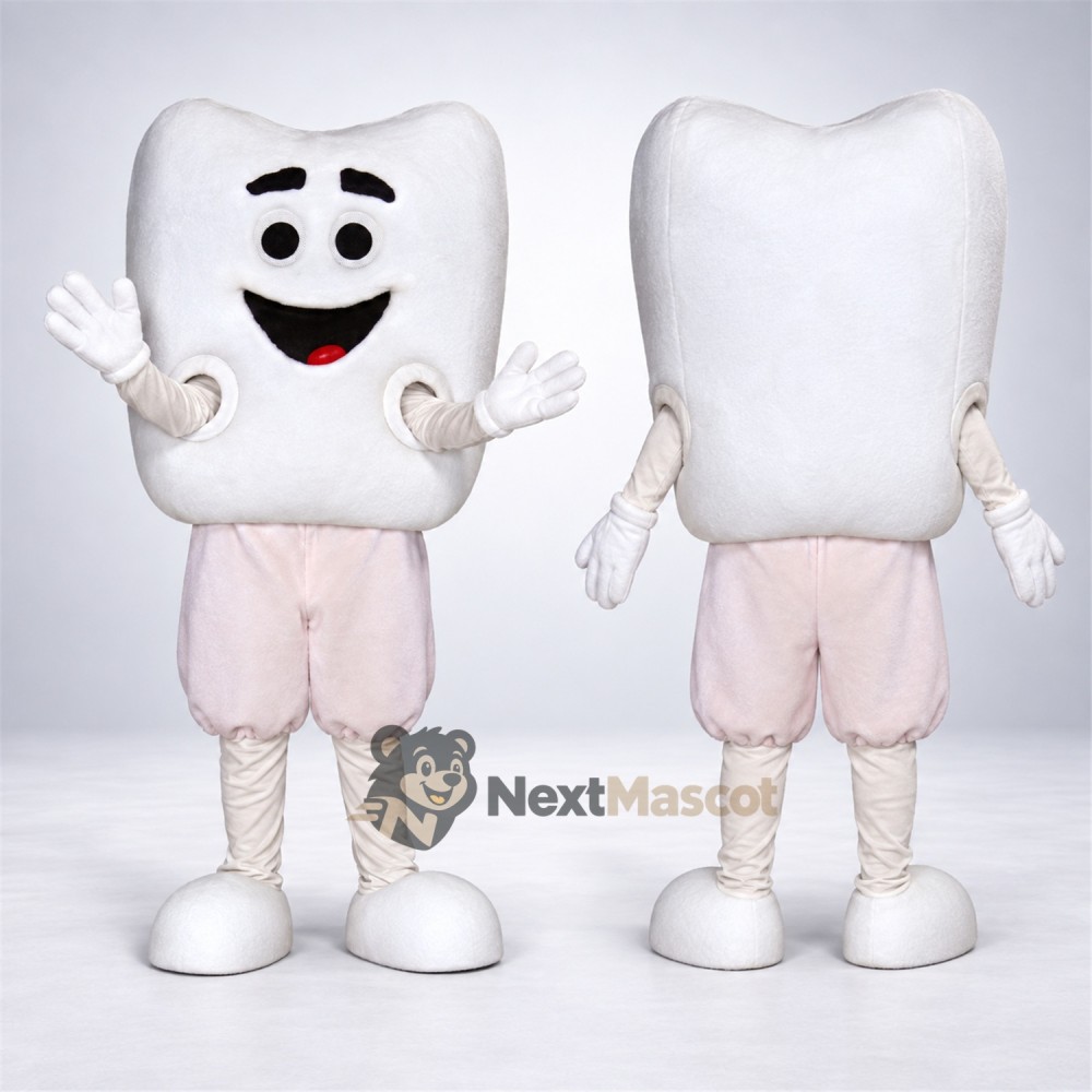 Tooth Mascot Costume - Pink Pants Tooth Mascot Costume - Pink Pants