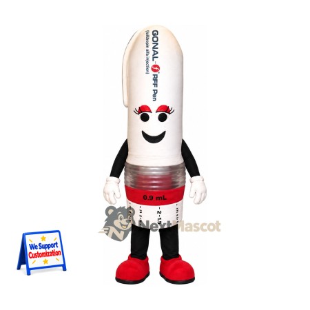 Thermometer Mascot Costume - White Thermometer Mascot Costume - White