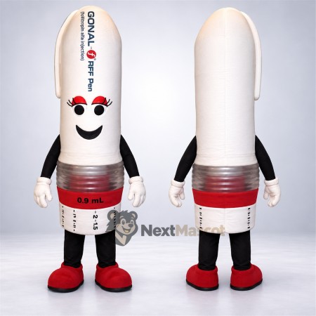 Thermometer Mascot Costume - White Thermometer Mascot Costume - White