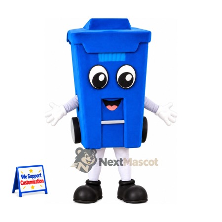 Bin Mascot Costume - Blue for School Events Bin Mascot Costume - Blue for School Events
