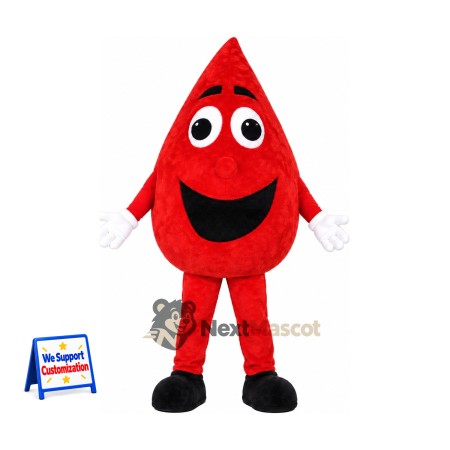 Blood Drop Mascot Costume - Big Smile Blood Drop Mascot Costume - Big Smile