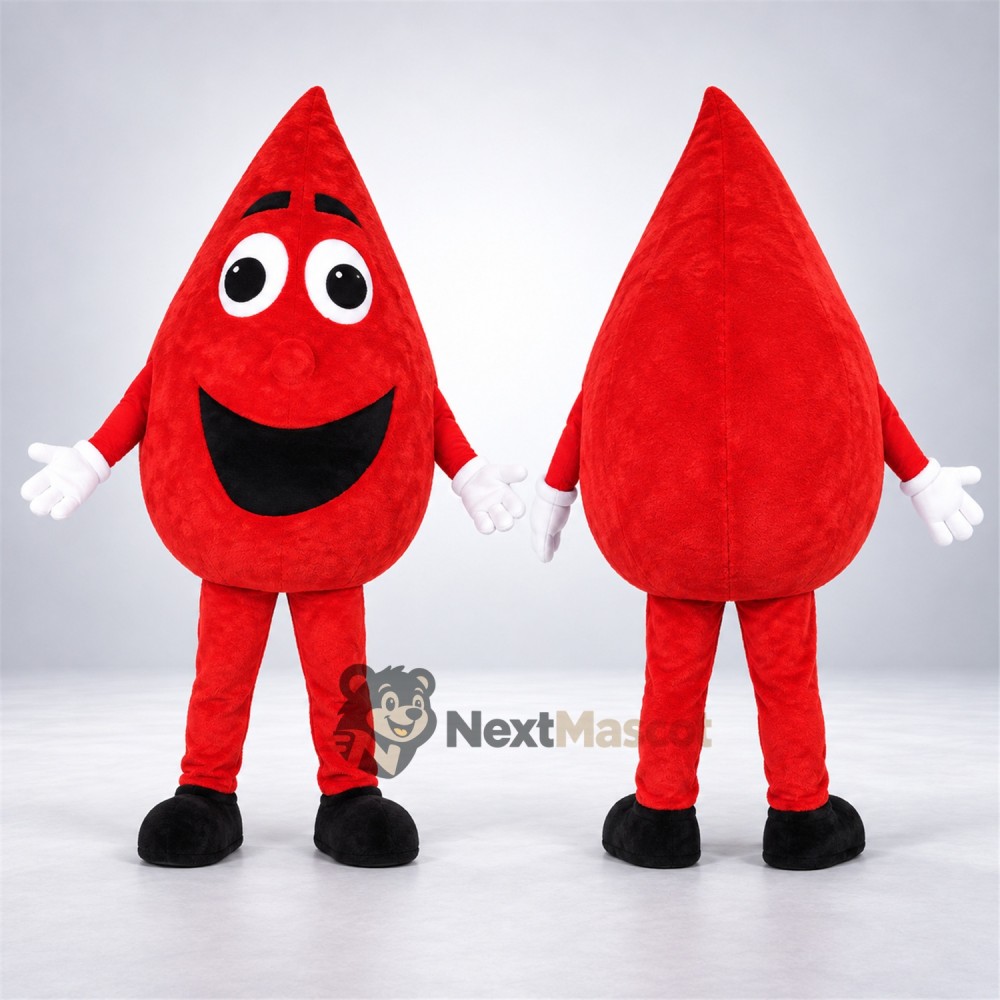 Blood Drop Mascot Costume - Big Smile Blood Drop Mascot Costume - Big Smile