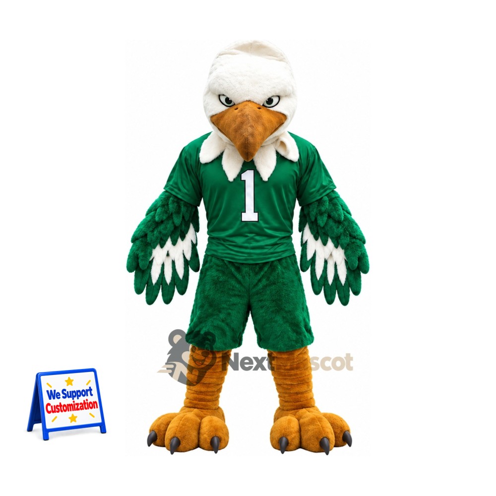 Bald Eagle Mascot Costume - Green Uniform for Parades