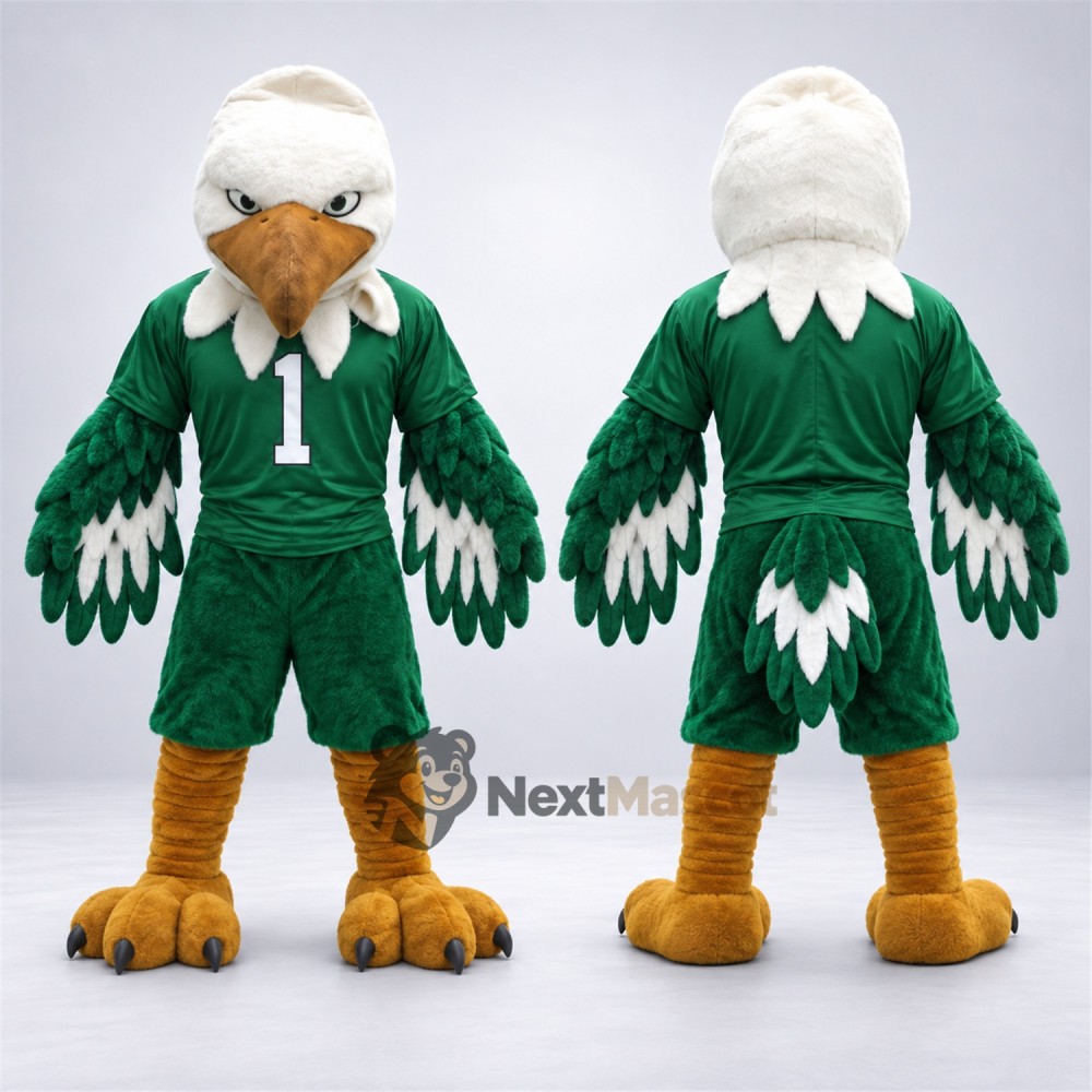 Bald Eagle Mascot Costume - Green Uniform for Parades