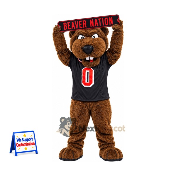 Beaver Mascot Costume - Black Jersey