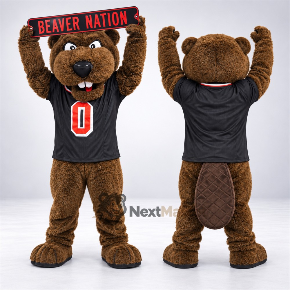 Beaver Mascot Costume - Black Jersey Beaver Mascot Costume - Black Jersey