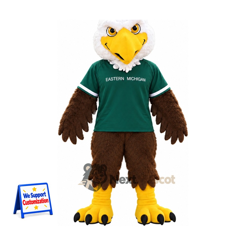Bald Eagle Mascot Costume - Green Shirt for Parades Bald Eagle Mascot Costume - Green Shirt for Parades