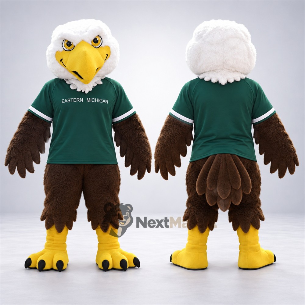 Bald Eagle Mascot Costume - Green Shirt for Parades Bald Eagle Mascot Costume - Green Shirt for Parades