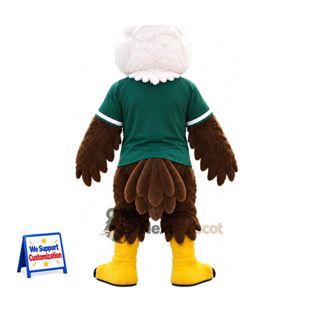 Bald Eagle Mascot Costume - Green Shirt for Parades Bald Eagle Mascot Costume - Green Shirt for Parades