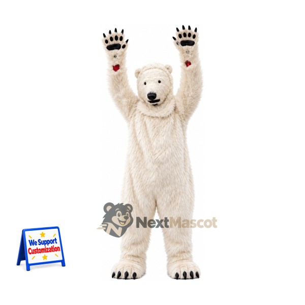 Polar Bear Mascot Costume - Black Paw Pads