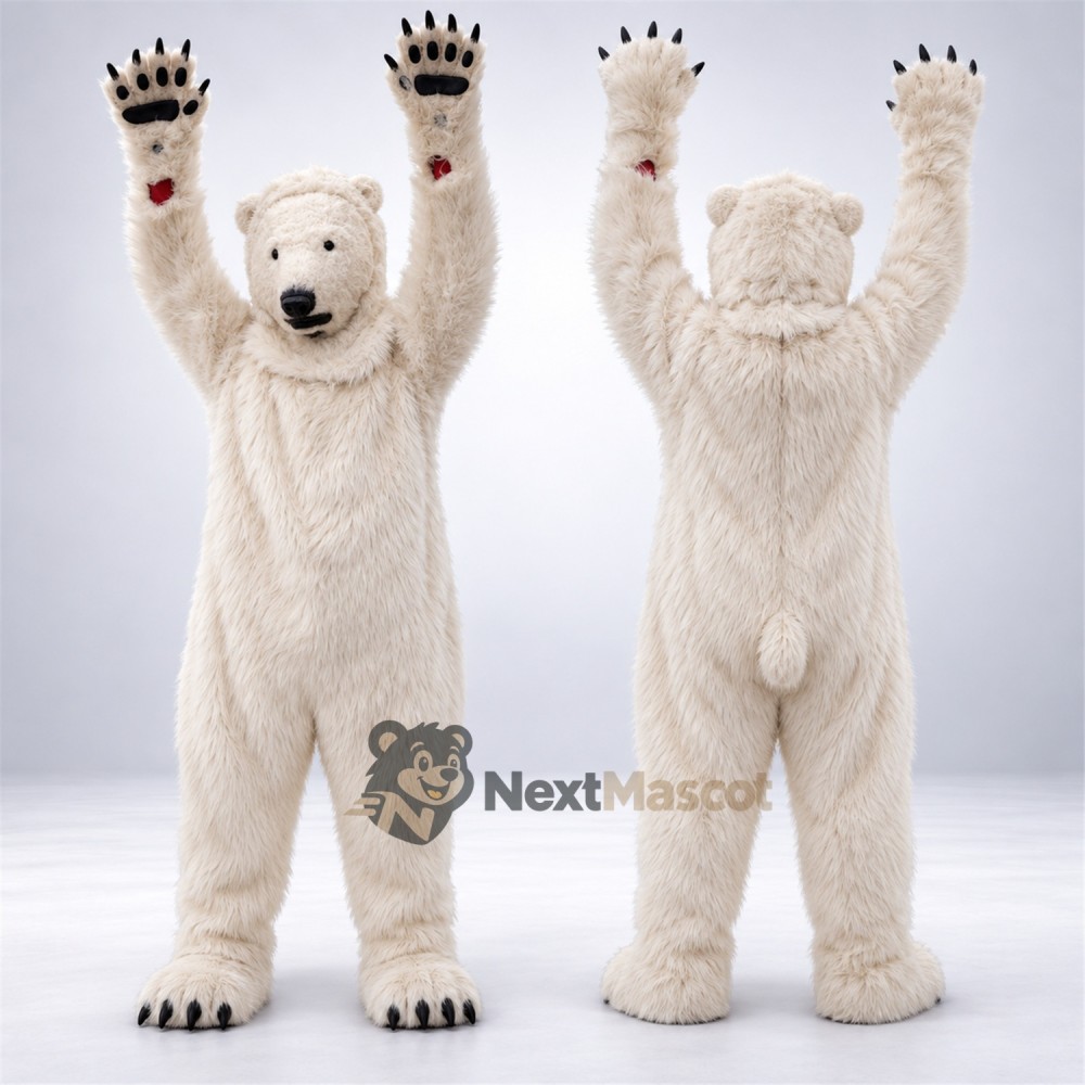 Polar Bear Mascot Costume - Black Paw Pads Polar Bear Mascot Costume - Black Paw Pads