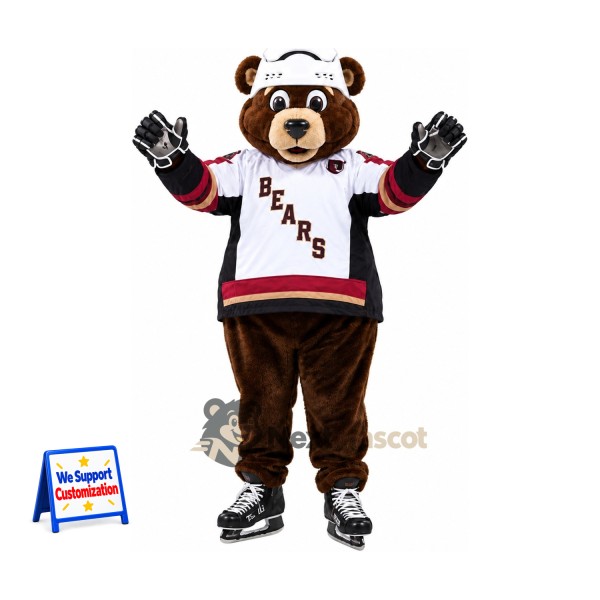 Bear Mascot Costume - Hockey Uniform