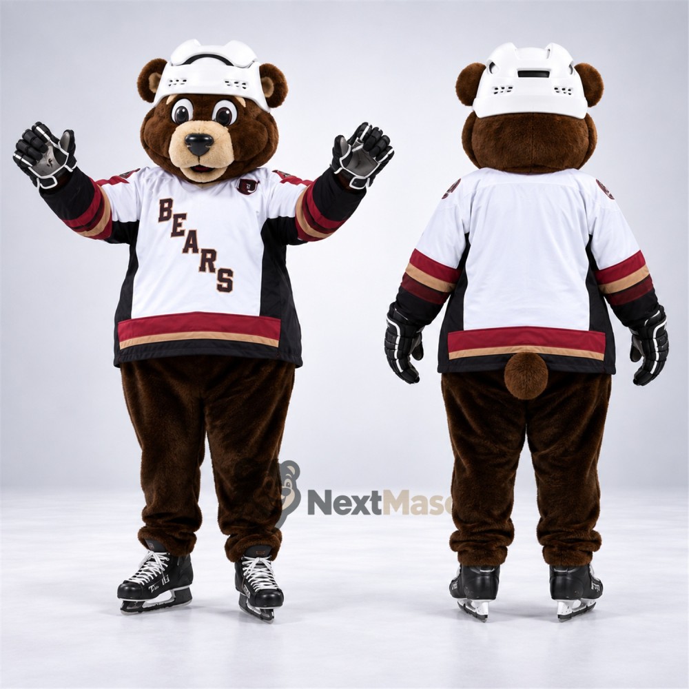 Bear Mascot Costume - Hockey Uniform